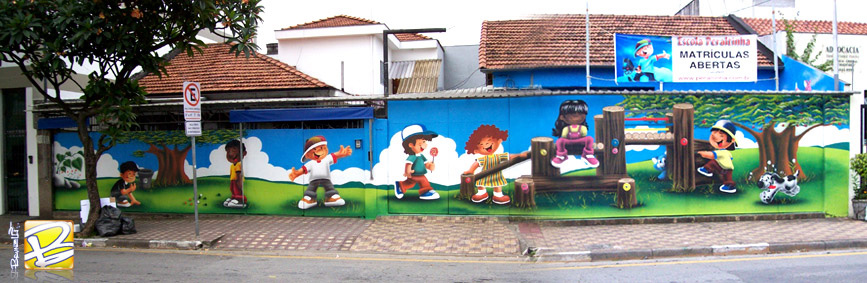 Desenho para muro de escola infantil