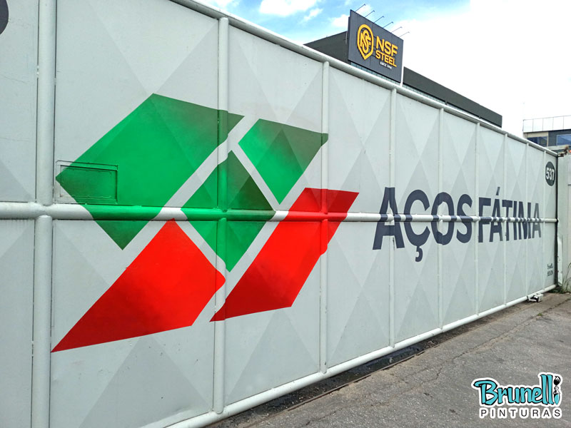 Pintura de Logotipo em portão