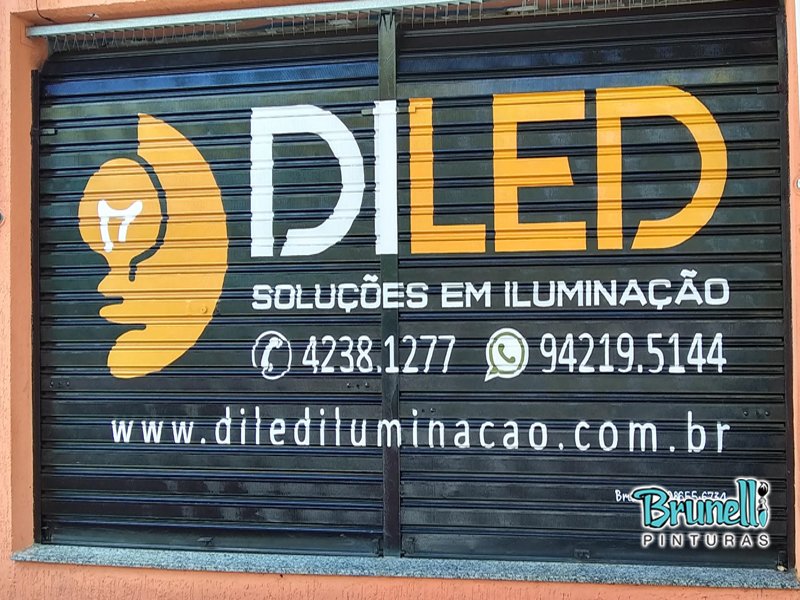 pintura de logotipos em portas de ao