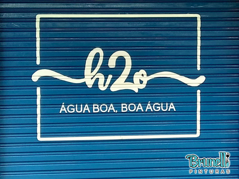 pintura de logotipos em portas de ao