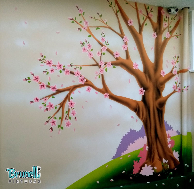 pintura de mural infantil cerejeira