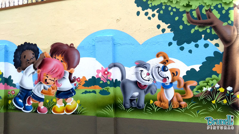 pintura de mural infantil dom gastao fachada