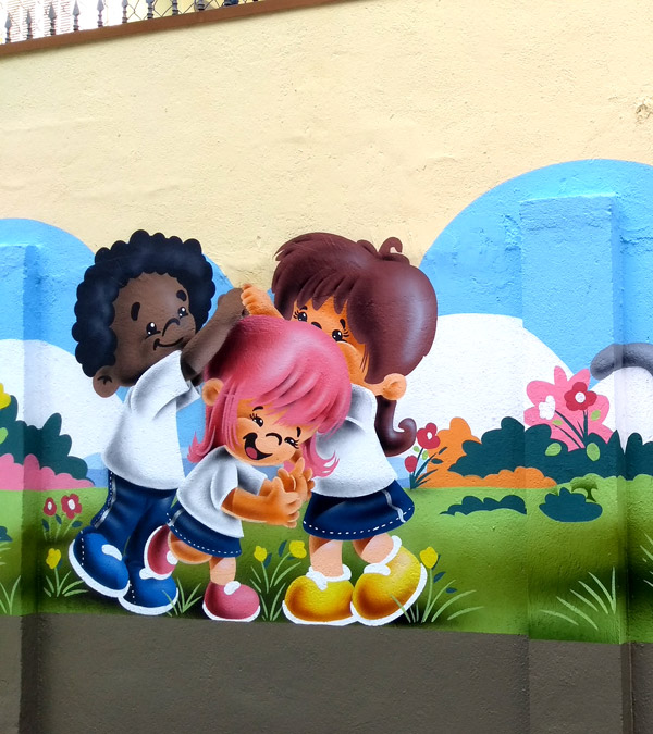 pintura de mural infantil dom gastao fachada