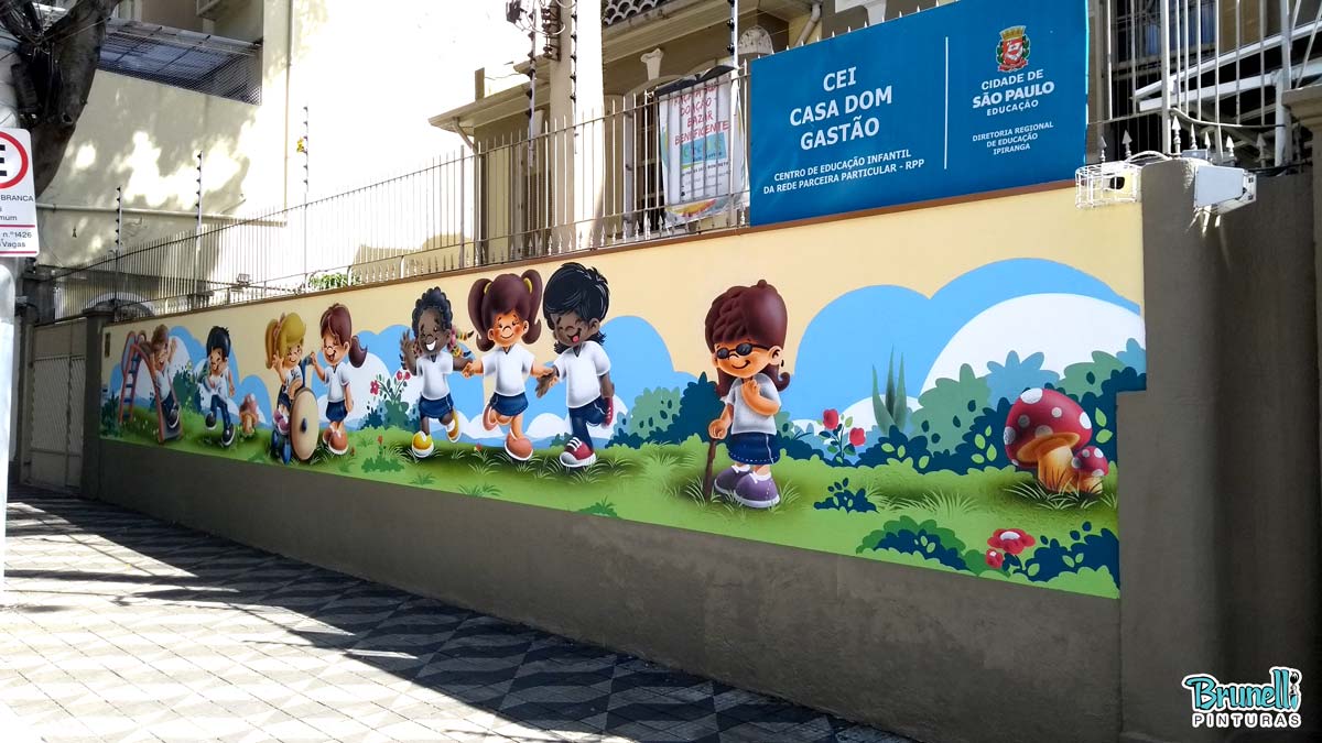 pintura de mural infantil dom gastao fachada