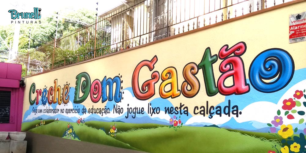 pintura de mural infantil dom gastao fachada