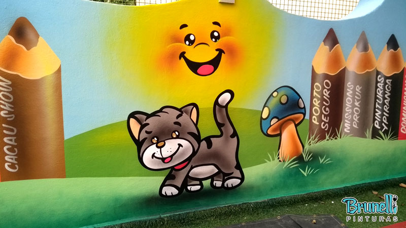 pintura de mural infantil dom gastao Parque sonoro