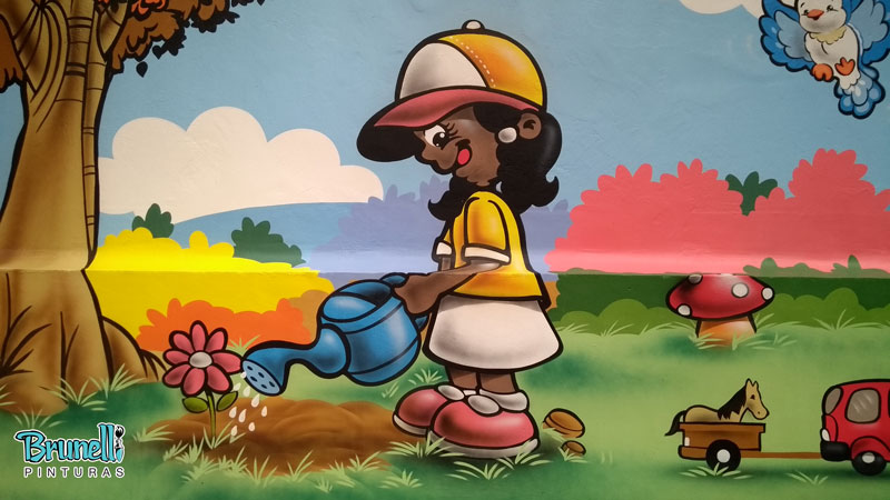 pintura de mural infantil dom gastao Parque sonoro