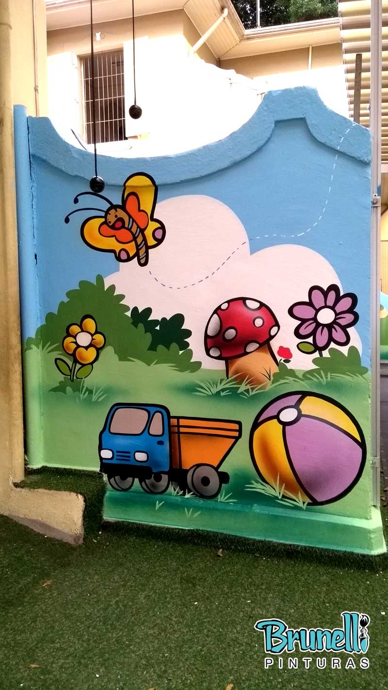 pintura de mural infantil dom gastao Parque sonoro