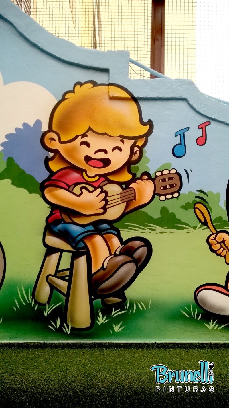 pintura de mural infantil dom gastao Parque sonoro