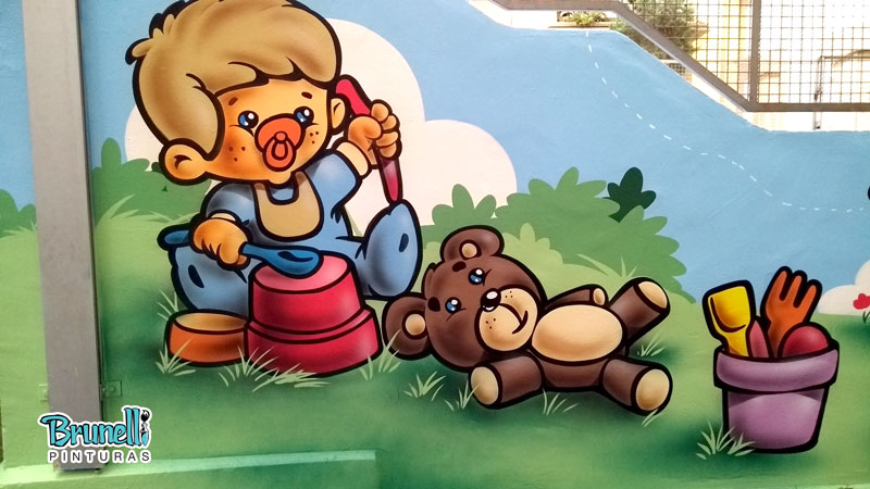 pintura de mural infantil dom gastao Parque sonoro