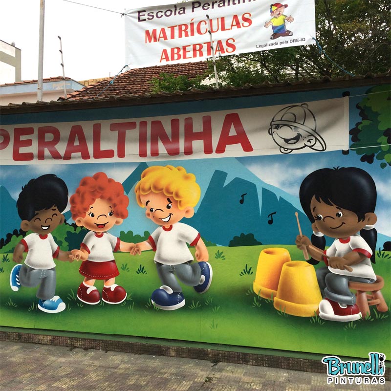 Pintura para escola de educa��o infantil peraltinha 2025