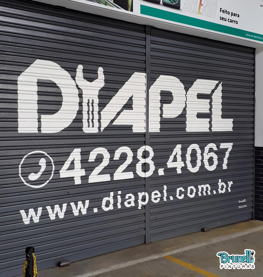 pinturas de logotipos em portas de enrolar Diapel