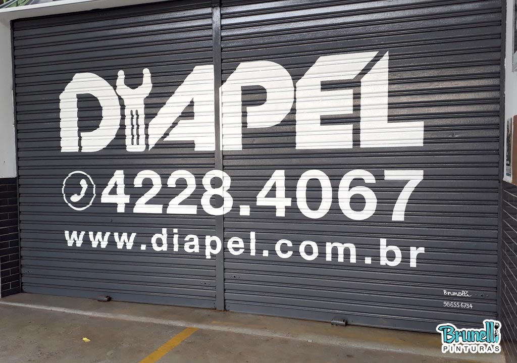 pinturas de logotipos em portas de enrolar Diapel