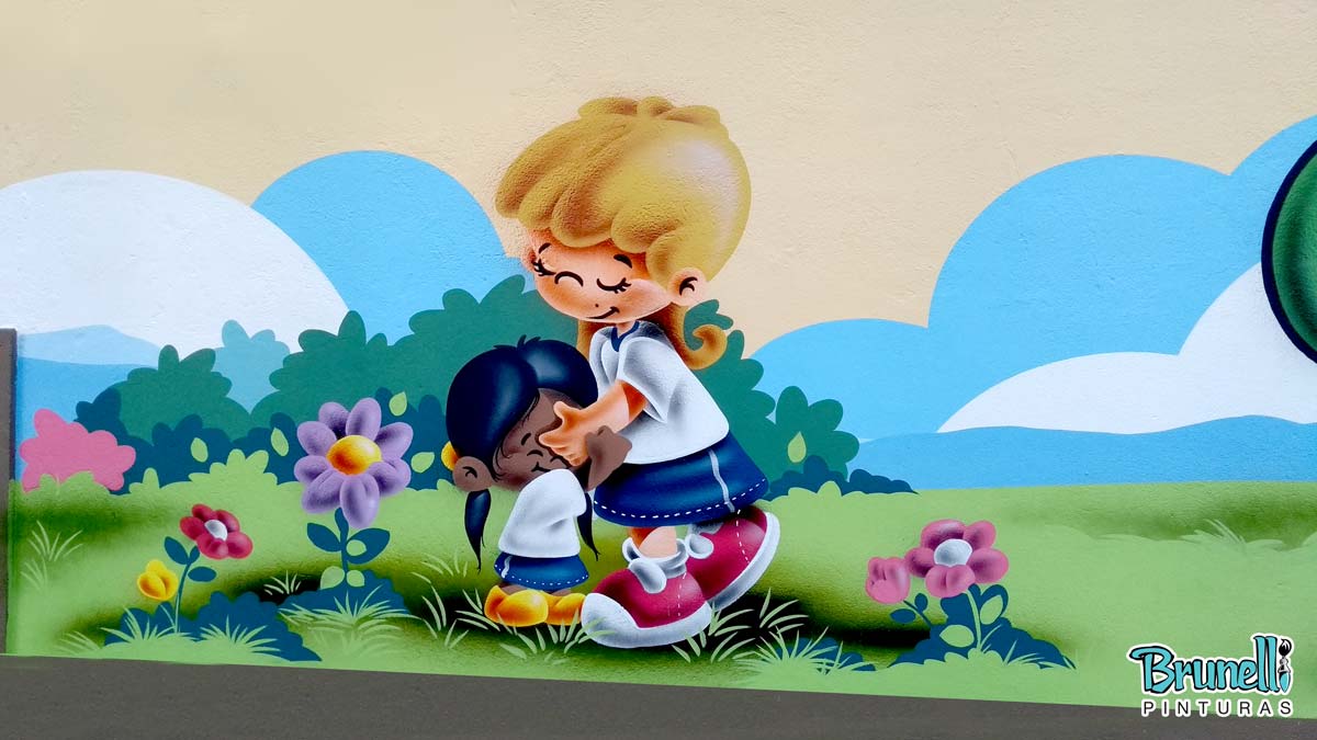 pinturas decorativas em paredes para escolas infantis